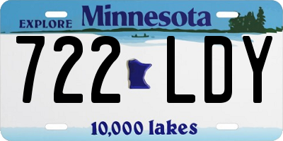 MN license plate 722LDY