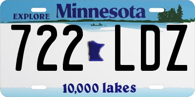 MN license plate 722LDZ