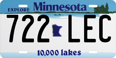 MN license plate 722LEC