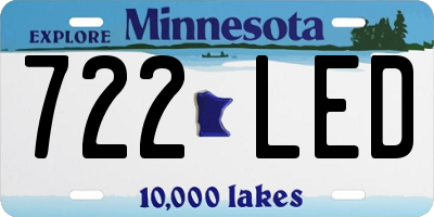 MN license plate 722LED