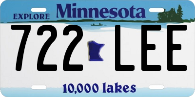 MN license plate 722LEE