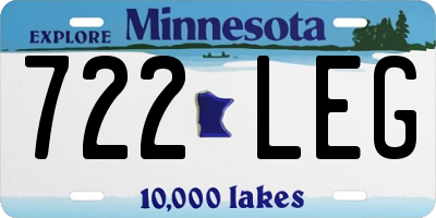 MN license plate 722LEG