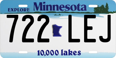 MN license plate 722LEJ