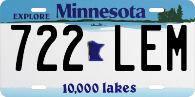 MN license plate 722LEM