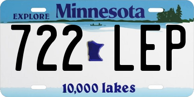 MN license plate 722LEP