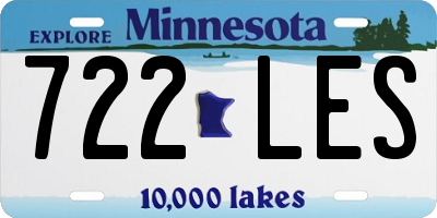MN license plate 722LES