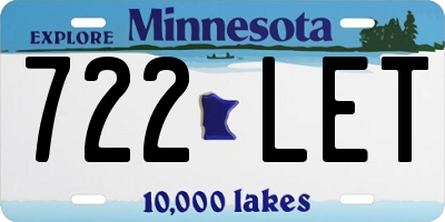 MN license plate 722LET