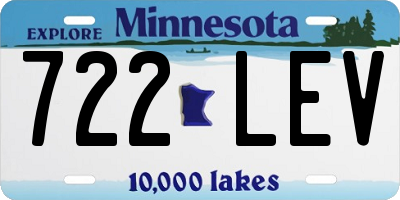 MN license plate 722LEV