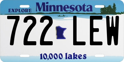 MN license plate 722LEW