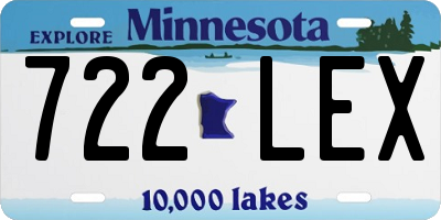 MN license plate 722LEX