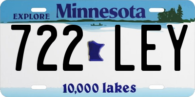 MN license plate 722LEY