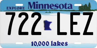 MN license plate 722LEZ