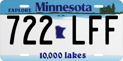 MN license plate 722LFF