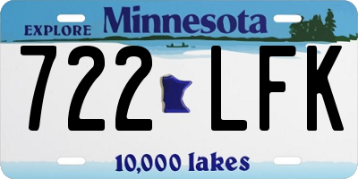 MN license plate 722LFK