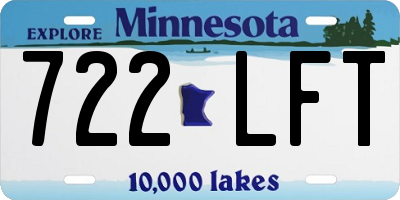 MN license plate 722LFT
