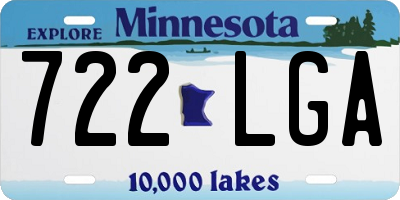 MN license plate 722LGA