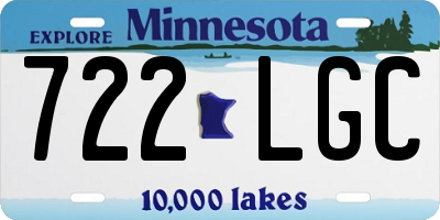 MN license plate 722LGC