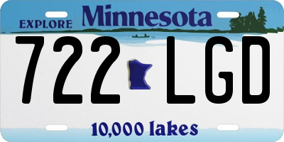 MN license plate 722LGD