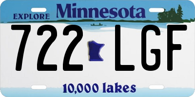 MN license plate 722LGF