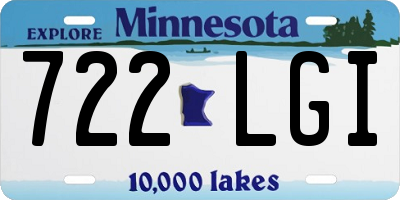 MN license plate 722LGI