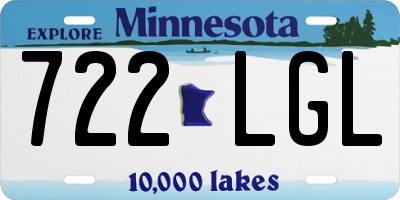 MN license plate 722LGL