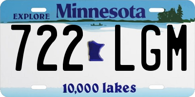 MN license plate 722LGM