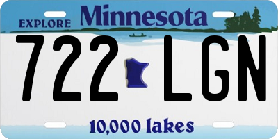 MN license plate 722LGN