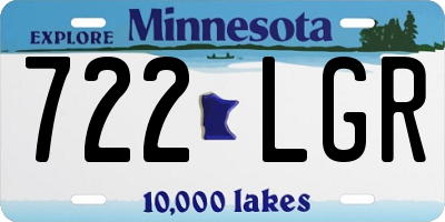 MN license plate 722LGR