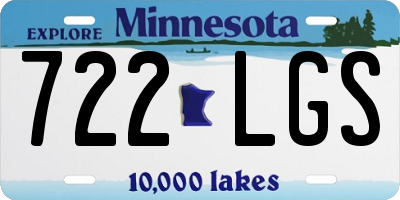 MN license plate 722LGS