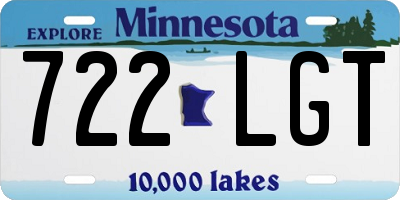 MN license plate 722LGT