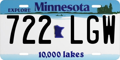 MN license plate 722LGW