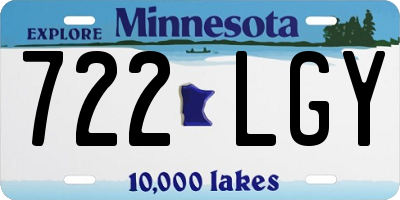 MN license plate 722LGY