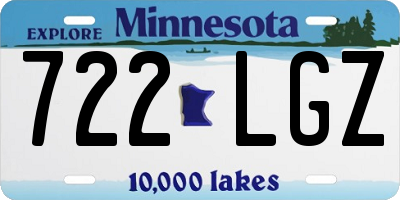 MN license plate 722LGZ