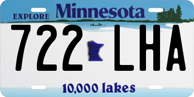 MN license plate 722LHA