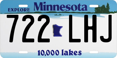 MN license plate 722LHJ