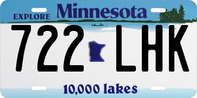 MN license plate 722LHK