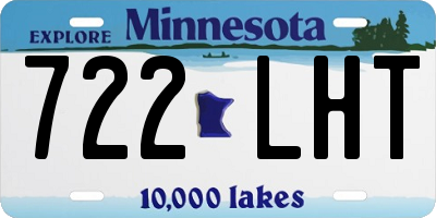 MN license plate 722LHT