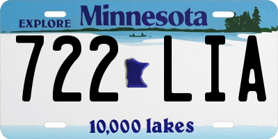 MN license plate 722LIA