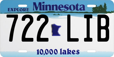 MN license plate 722LIB
