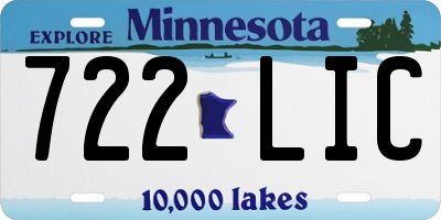 MN license plate 722LIC