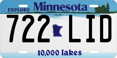 MN license plate 722LID