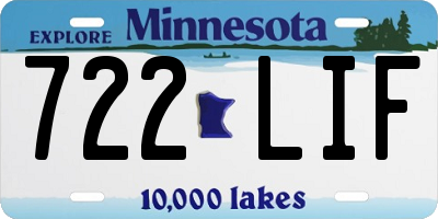 MN license plate 722LIF