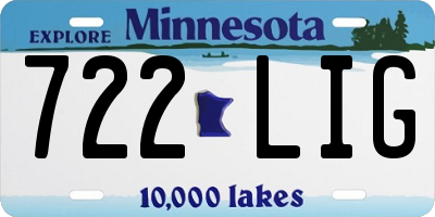 MN license plate 722LIG