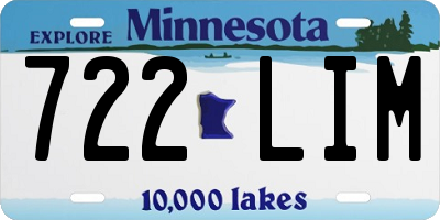 MN license plate 722LIM