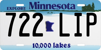 MN license plate 722LIP