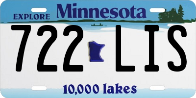 MN license plate 722LIS