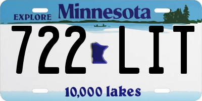 MN license plate 722LIT
