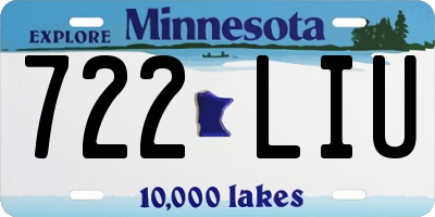 MN license plate 722LIU