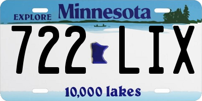 MN license plate 722LIX