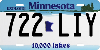 MN license plate 722LIY